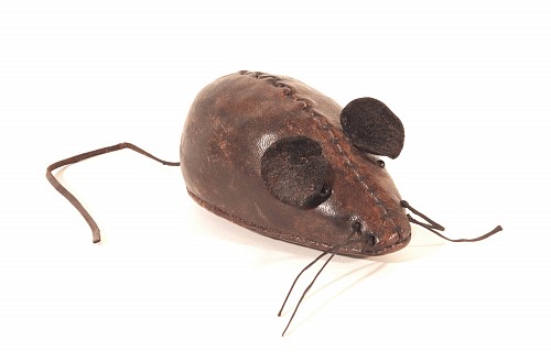 Mid-century Modern Mid-century Modern Leather Small Model of a Field Mouse, 1960s $375