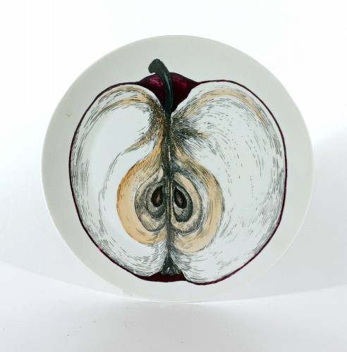 Piero Fornasetti Piero Fornasetti Porcelain Sezioni Di Frutta Dinner Plate, Number 6, 1960s-1970s $650