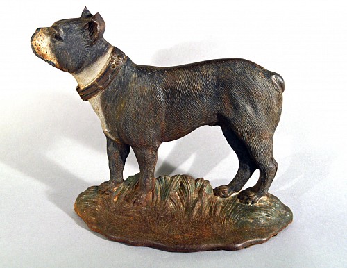 Bradley & Hubbard American Cast Iron Boston Terrier Door Stop, Bradley & Hubbard, Circa 1925 $950