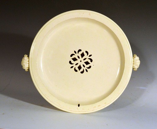 Creamware Pottery 18th Century English Plain Creamware Hot Water Plate, 1785-1800 SOLD •