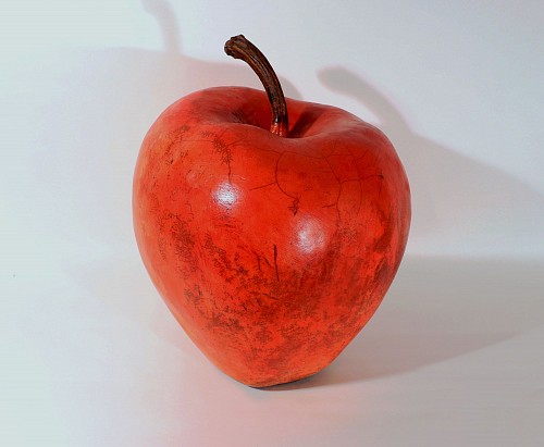 Inventory: Renzo Faggloll Oversized Roku Pottery Sculpture of an Apple by American Ceramicist, Renzo Faggioll, Late 20th Century SOLD &bull;