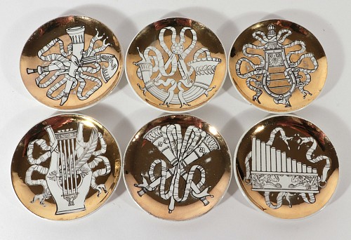 Piero Fornasetti Piero Fornasetti Ceramic Musicalia Coasters, A Set of Six, Early 1960s $250