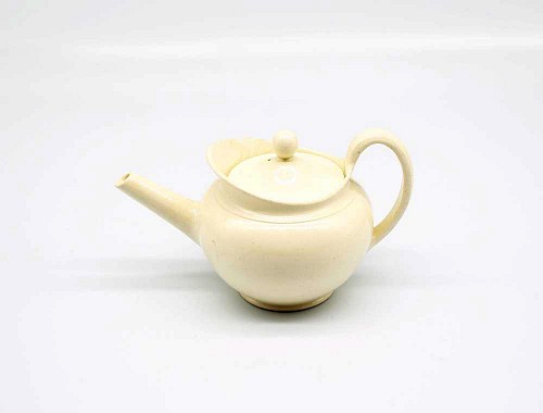 Inventory: Creamware Pottery Miniature Plain Creamware Teapot and Cover of Unusual Shape, 1800 $375