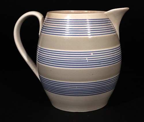 Mocha Mocha Slip decorated Large Banded English Jug, 1800-20 $2,250