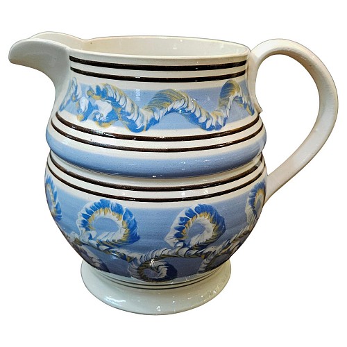 Inventory: Mocha English Mocha Pottery Pearlware Earthworm Jug, 1810 $2,000