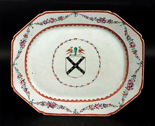 Chinese Export Porcelain Chinese Export Porcelain Large Armorial Dish, Arms of Leeke, 1770 $2,500