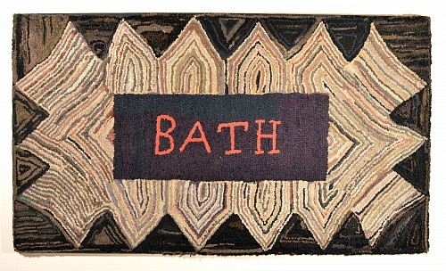 Folk Art American Hooked Rug- BATH (Bath, Maine), 1920s $3,500