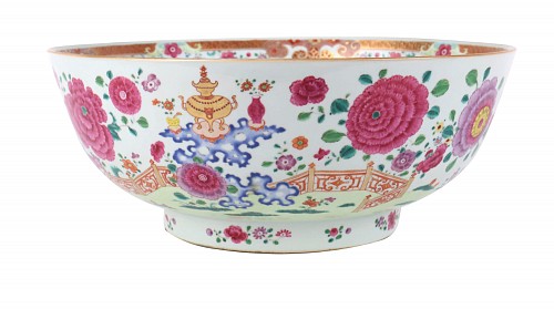 Inventory: Chinese Export Porcelain Chinese Export Porcelain Large Famille Rose Punch Bowl, 1765-75 $8,500