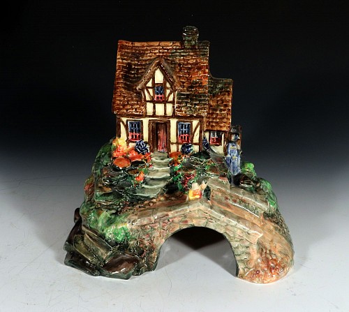 Doulton Royal Doulton Pastille Pottery Bastiile Burner Tudor Watermill and Cottage, 1920-30 $1,500