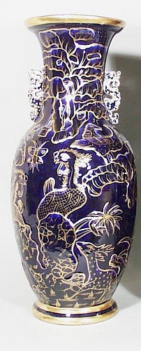 Mason's Ironstone Mason's Ironstone Chinoiserie Mazarine Large Blue Vase, Circa 1835-40 $1,800