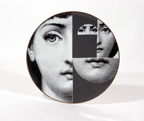 Piero Fornasetti Piero Fornasetti Rosenthal Porcelain Themes and Variations Plate, Motiv 27 With Original Box, 1980s $785