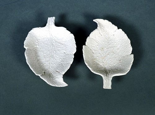 Salt Glazed Stoneware Saltglazed Stoneware Sweetmeat Dishes in the form of A Vine Leaf-A Pair, 1745-55 $1,800