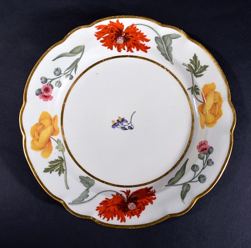 Inventory:  Flight, Barr & Barr Factory, Flight & Barr Worcester Porcelain Botanical Plate, 1792-1804, $650