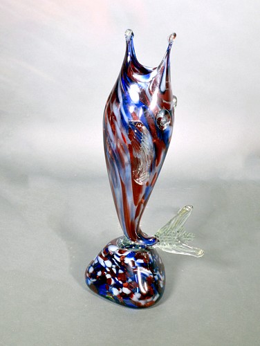 Murano Glass Italian Murano End of Day Fish Sculpture, 1960's $150