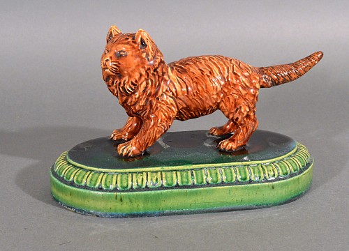 Inventory:  Majolica, Majolica Model of a Cat, Earthenware with Majolica Glaze, Possibly William Brownfield, 1880, $1,500