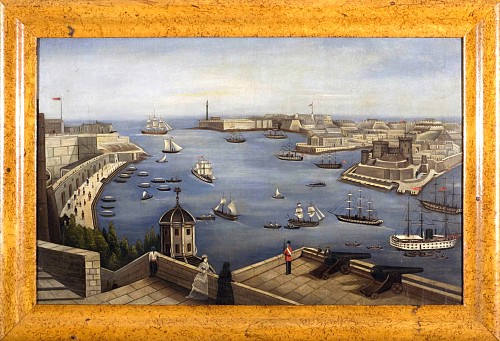 Painting of a View of Valletta Harbour, Malta, (Large Size), Circa 1850 $10,000