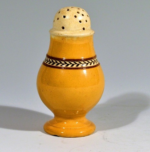 Inventory:  Mocha, English Pottery Mocha Banded Pepper Pot, 1810, $985