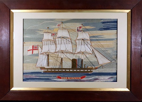 Inventory:  Sailor's Woolwork, Sailor's Woolwork of HMS Reindeer Made by Henry Payn Hopper, 1865-70, $8,500