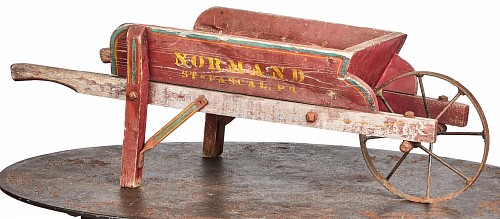 Antique Child's Red Wheelbarrow, 19th Century $750