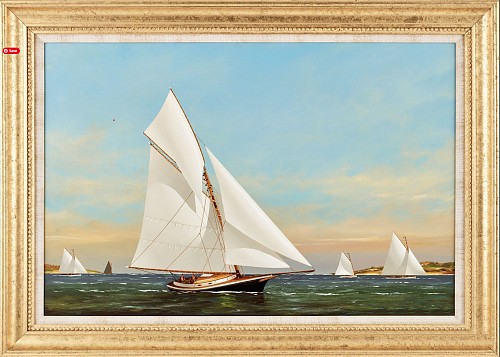 Vernon Broe Yacht Racing off Cape Cod, Vernon Broe (American 1930-2011), oil on board, 2000 $7,000