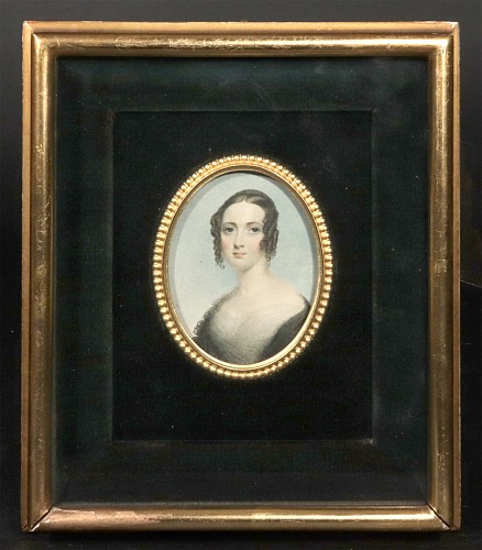 Inventory:  Portrait Miniature, Foster Bros. Boston Portrait Miniature after Thomas Hargreaves, 1930s, $550