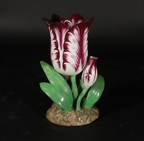 British Porcelain English Staffordshire Porcelain Large Puce Tulip Vase, 1840 $3,000