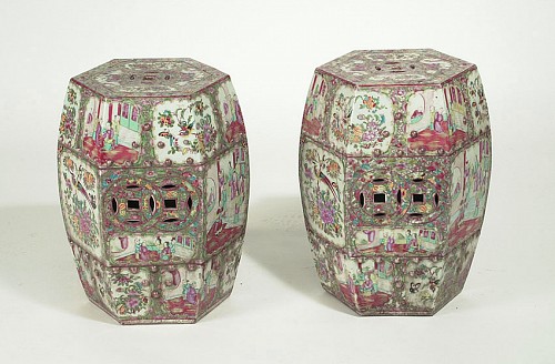 Chinese Export Porcelain Chinese Export Porcelain Garden Seats, Circa 1845 SOLD •