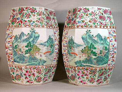 Chinese Export Porcelain Chinese Export Porcelain Garden Seats,, Circa 1860 SOLD •