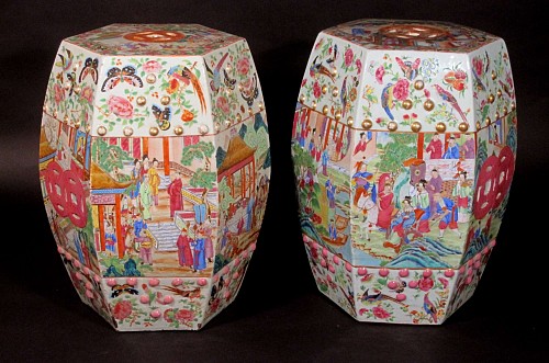 Chinese Export Porcelain Garden Seats, 1825-50 SOLD •