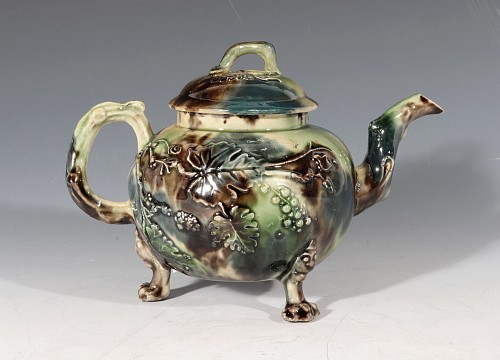 Inventory:  Creamware Pottery, Whieldon Creamware Earthenware Pottery Teapot & Cover, 1765-75, $3,750