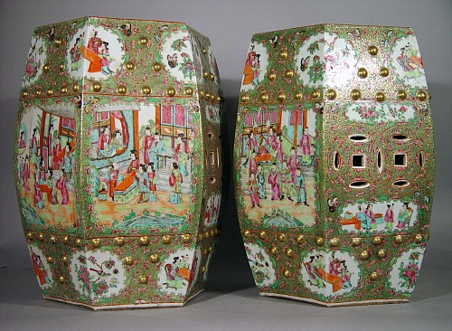 Chinese Export Porcelain Chinese Export Porcelain Garden Seats, Circa 1840-60. SOLD •