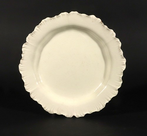 Creamware Pottery English Shell-edge Creamware Pottery Plate, 1775-85 $750