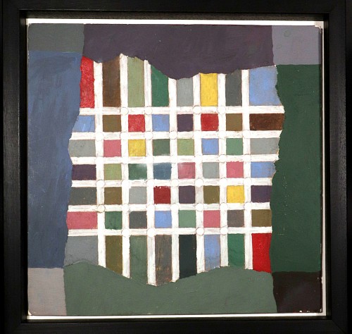 Robert J. Wirth Collage Painting of a Color Grid, Dated 1994 $850