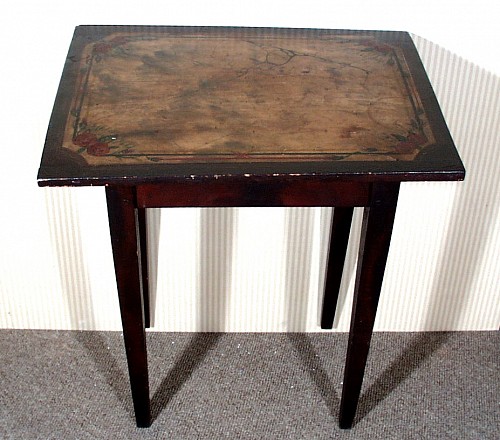 Inventory:  American Furniture, American Painted Pine Table with Original Painted Decoration, Circa 1820-50, $500