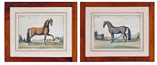 Inventory:  Baron D'Eisenberg, Prints of Horses from L'art de monter a cheval: ou Description du manÃ©ge moderne, dans sa perfection by Baron D'Eisenberg, Published in 1747, $3,000