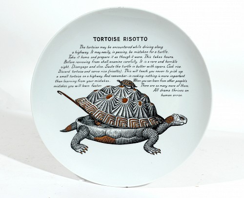 Piero Fornasetti Piero Fornasetti Fleming Joffe Porcelain Plate-Tortoise Risotto, 1960s $600