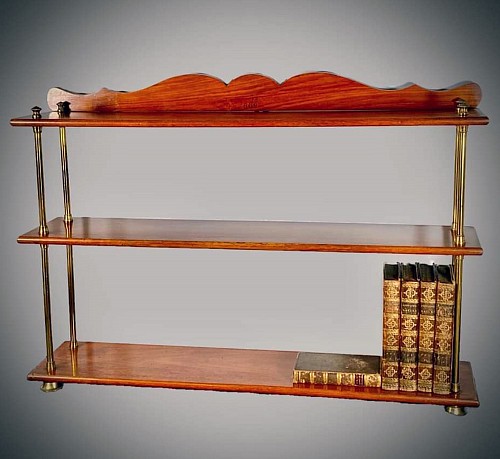 British Furniture Antique Teak and Brass Campaign Bookshelves, Army & Navy Store, 1885 $2,000