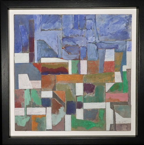 Inventory:  Robert J. Wirth, Robert J. Wirth Collage Painting, Titled "Landscape", 1985