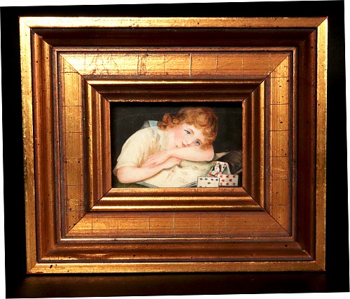 Portrait Miniature Portrait Miniature of Boy with Playing Cards, 1840 $250