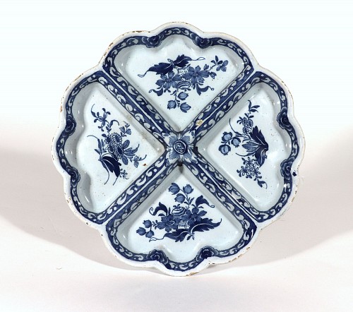 Lambeth Delftware English Delftware Blue & White Sweetmeat Dish, Probably Lambeth, London, 1765 $2,200