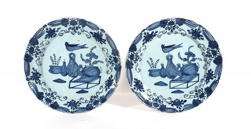 Inventory:  Dutch Delft, Dutch Delft Large Chinoiserie Blue and White Chargers, 1765, $3,800