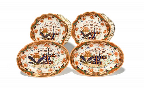 Inventory:  Spode Factory, Spode Porcelain 967 pattern Pair of Shell-shaped Dessert Dishes, 1810