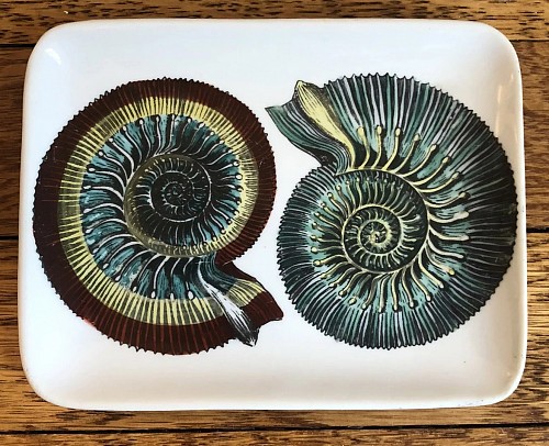 Inventory:  Piero Fornasetti, Piero Fornasetti Ceramic Dish Decorated with Sea Shells, Conchiglie  Pattern, 1960s, $500