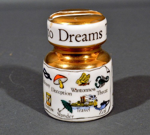 Inventory:  Piero Fornasetti, Piero Fornasetti Paperweight with ""Key to Dreams"" Design, 1955-60, SOLD •