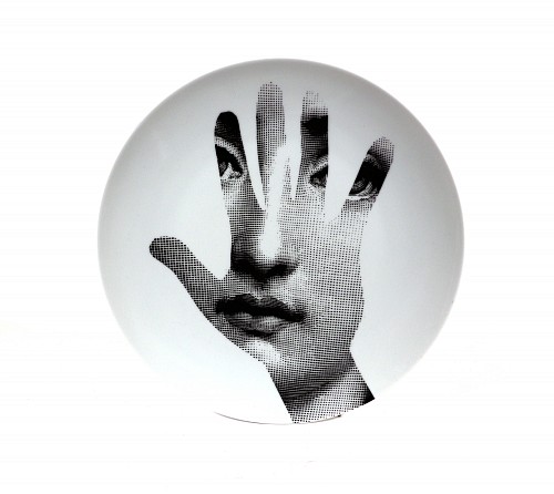 Inventory:  Piero Fornasetti, Vintage Fornasetti Porcelain Themes & Variation Plate, #15, $785