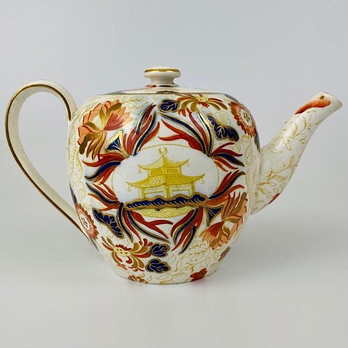 Inventory:  British Porcelain, English Porcelain Chinoiserie Imari Teapot, 19th Century, $850