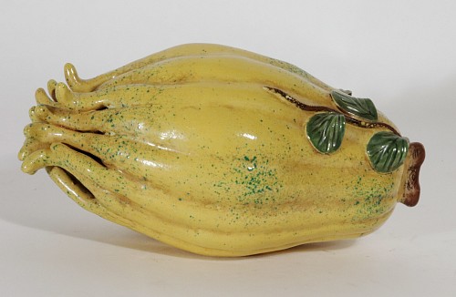 Inventory:  Chinese Export Porcelain, Chinese Porcelain Altar Fruit in the Form of a Buddha's Hand Citron, 1850-1875, SOLD •
