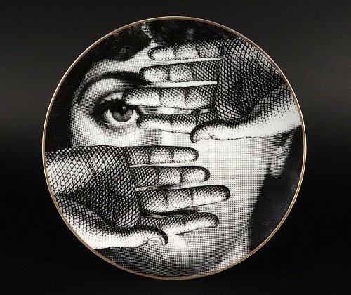 Inventory:  Piero Fornasetti, Fornasetti Rosenthal Porcelain Plate- Temi e Variazioni- Themes and Variation, Motiv 15, 1980s, $785