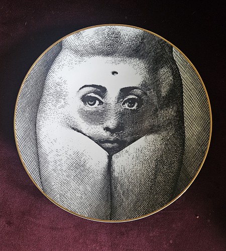 Piero Fornasetti Piero Fornasetti Rosenthal Porcelain Themes And Variations Plate, Motiv Number 19, The Baubo, 1980s $795