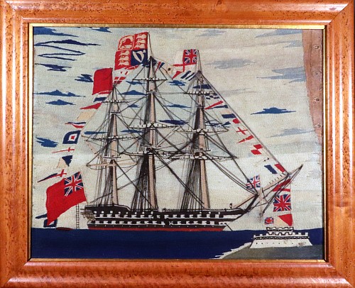 Sailor's Woolwork English Sailorâ€™s Woolwork of Fully Dressed Ship, 1875 SOLD •